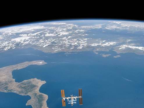 International Space Station on orbit of Earth photo