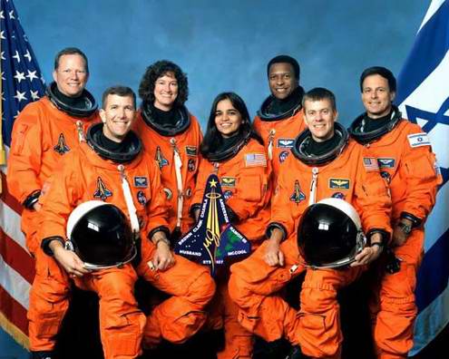 Space travel critical situations - space shuttle Columbia crew photo